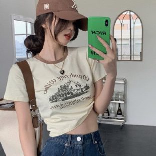 Women's Contrast Round Neck Bottom Shirt