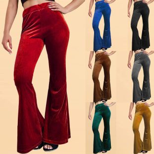 Velvet Bell-bottom Pants Casual Women - Luxurious Comfort